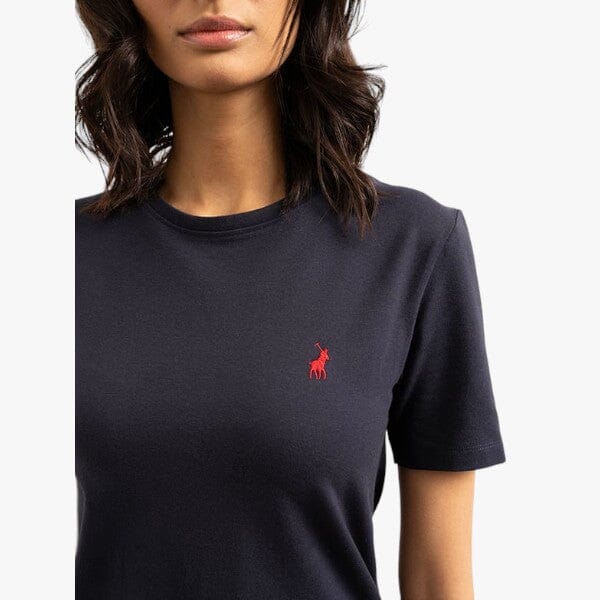 Polo Womens Allie Small Pony Stretch Short Sleeve Tee Navy Polo