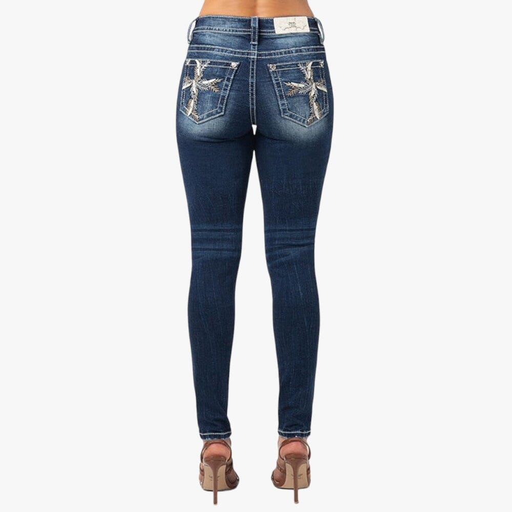 Miss Me Natures Cross Mid Rise Skinny Jean Blue Miss Me