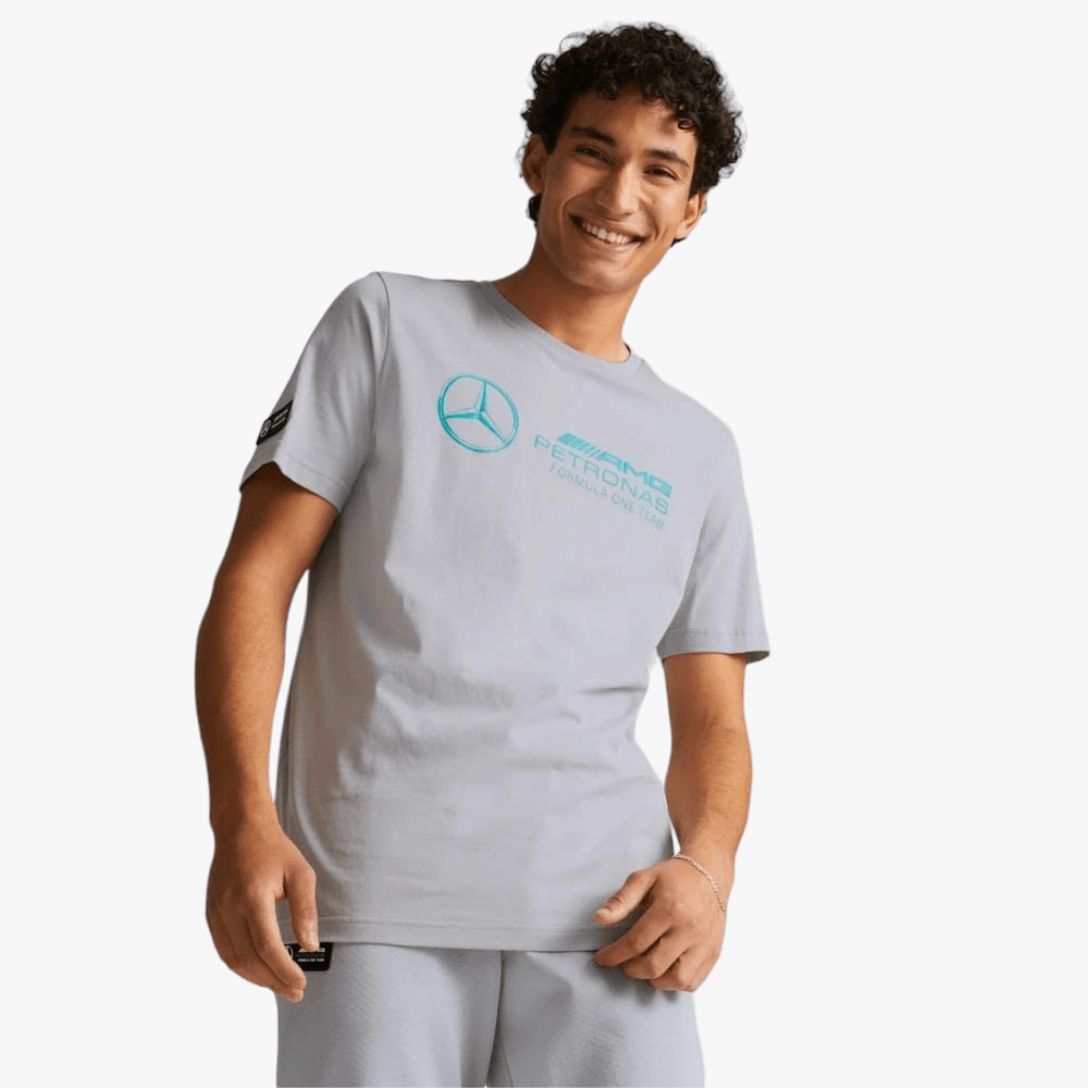 Puma Mens Mapf1 Logo Short Sleeve Tee Mercedes Silver | Puma