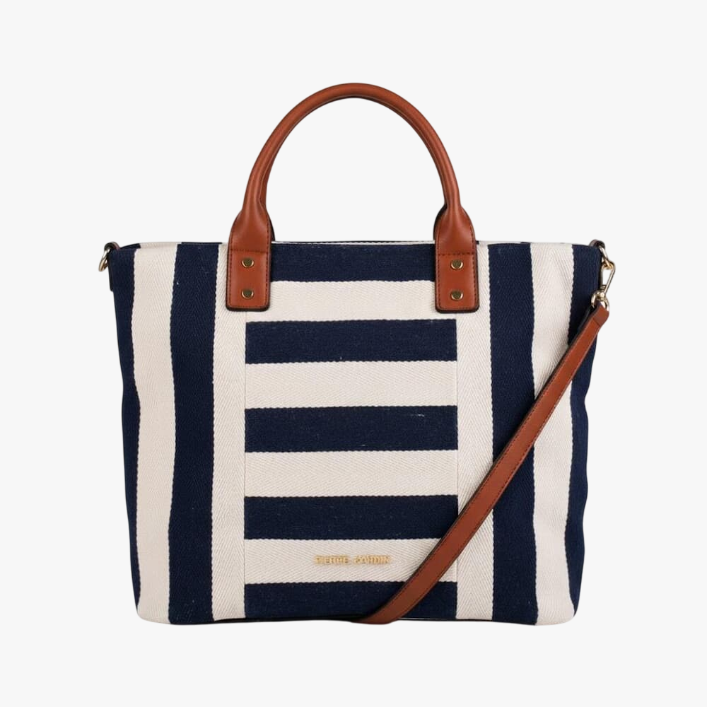 Pierre Cardin Jayjay Grab Handle Canvas Bag Navy