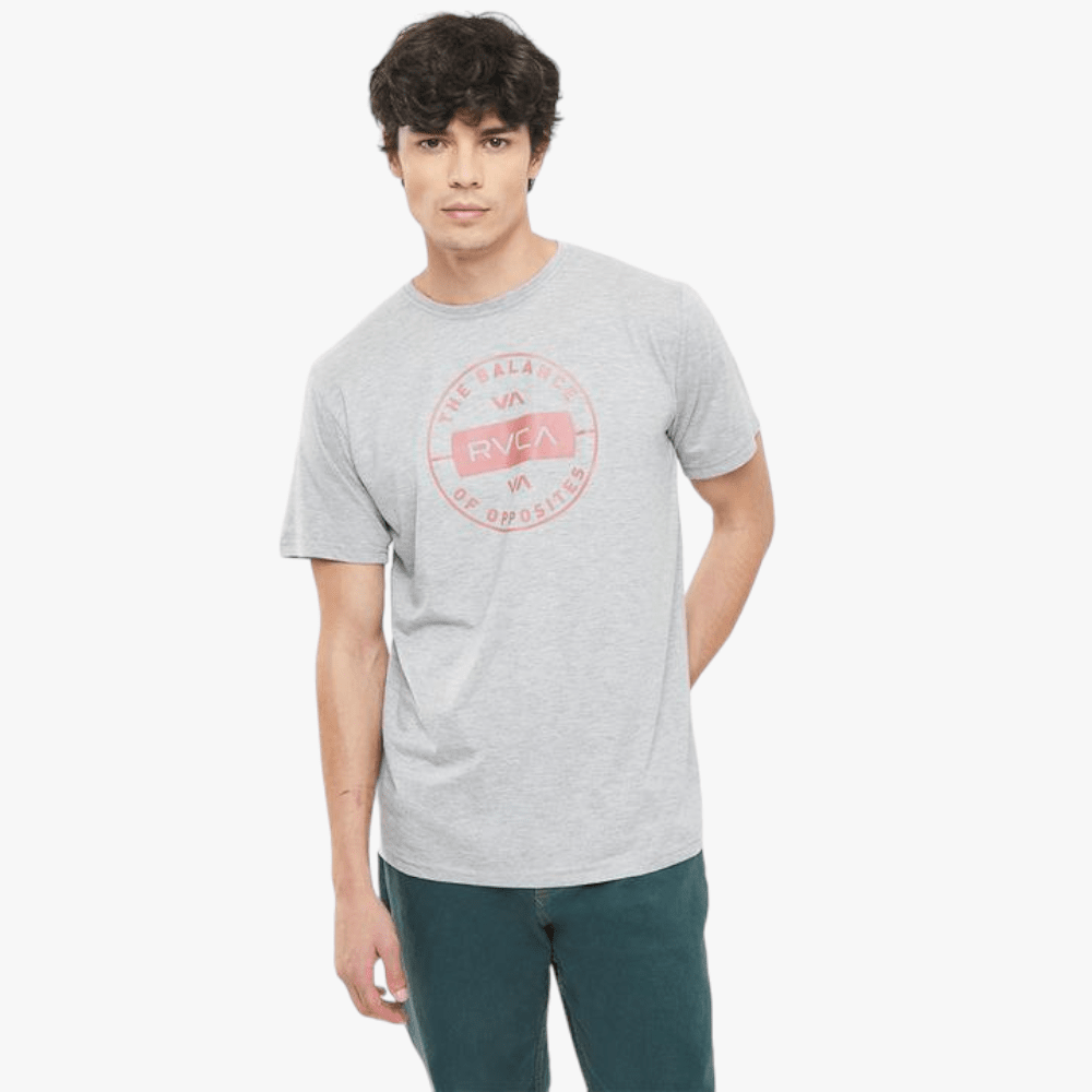 Rvca Mens Navigate Short Sleeve Tee Grey Mel | Rvca