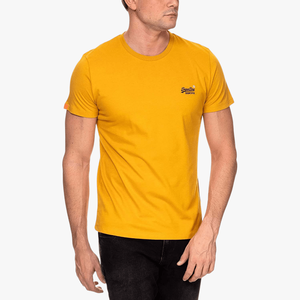 Superdry Mens Ol Vintage Emb Short Sleeve Tee Ochre Gold Superdry