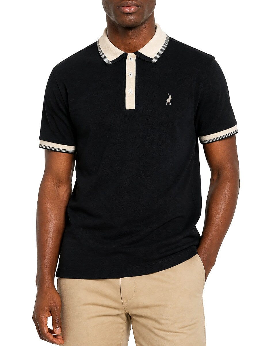 Polo Mens Tipped Pique Golfer Navy | Polo