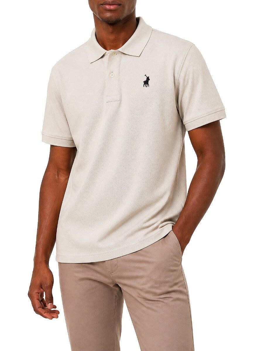 Polo Mens Stretch Pique Short Sleeve Golfer Grey | Polo