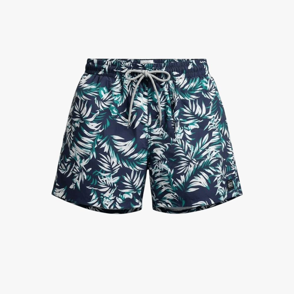 Urban Republic Mens Swim Shorts Navy Palm Print | No Rules