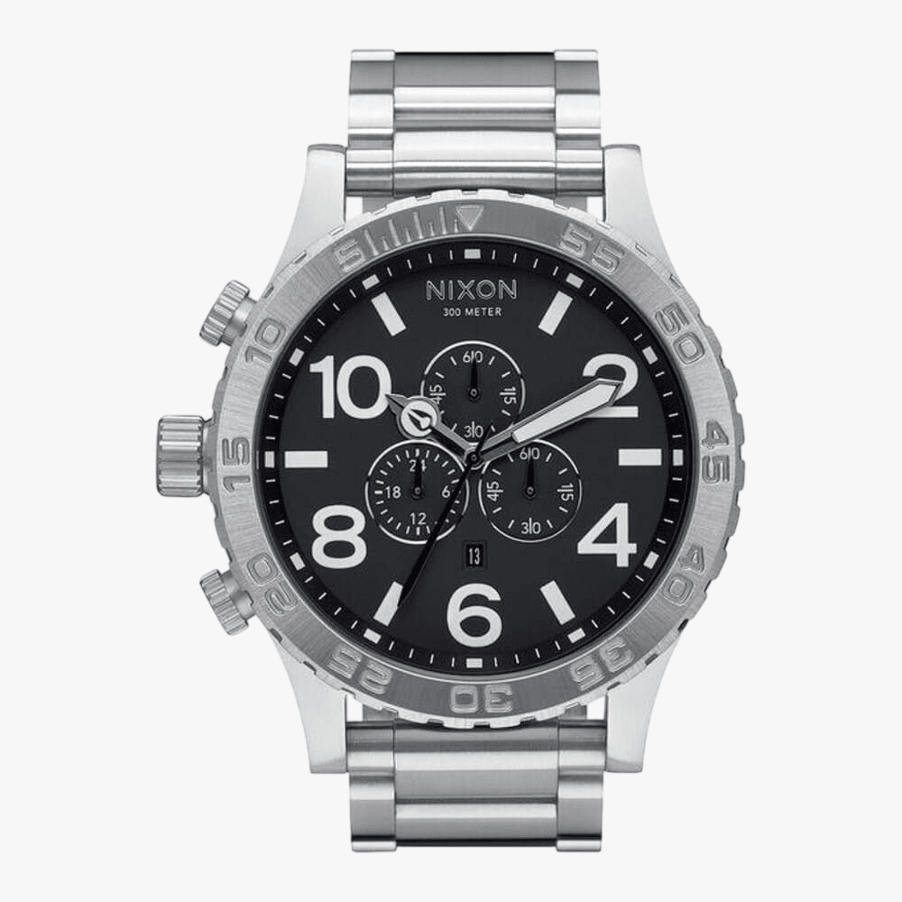 Nixon 51-30 Chrono Stainless Steel Strap Black Face | Nixon