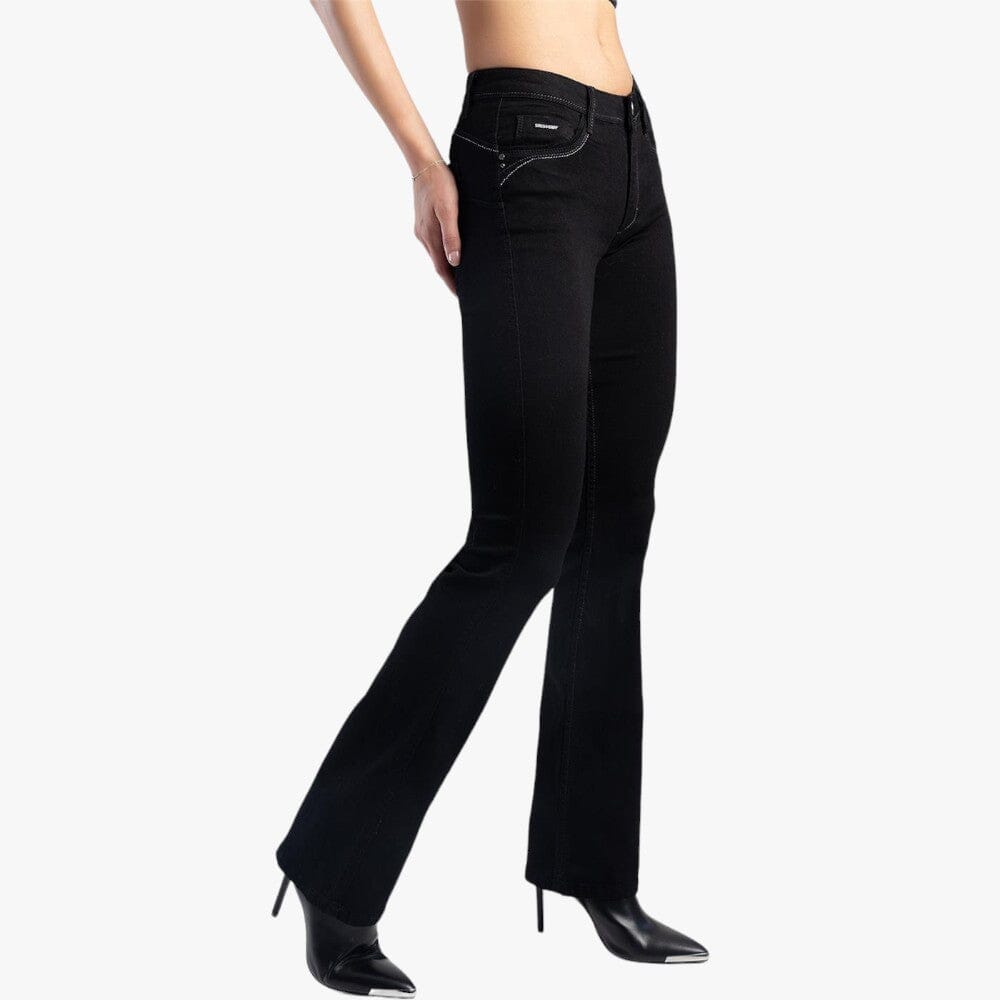 Sissy Boy Womens Southern Low Waist Bootleg Jeans Black | Sissy Boy