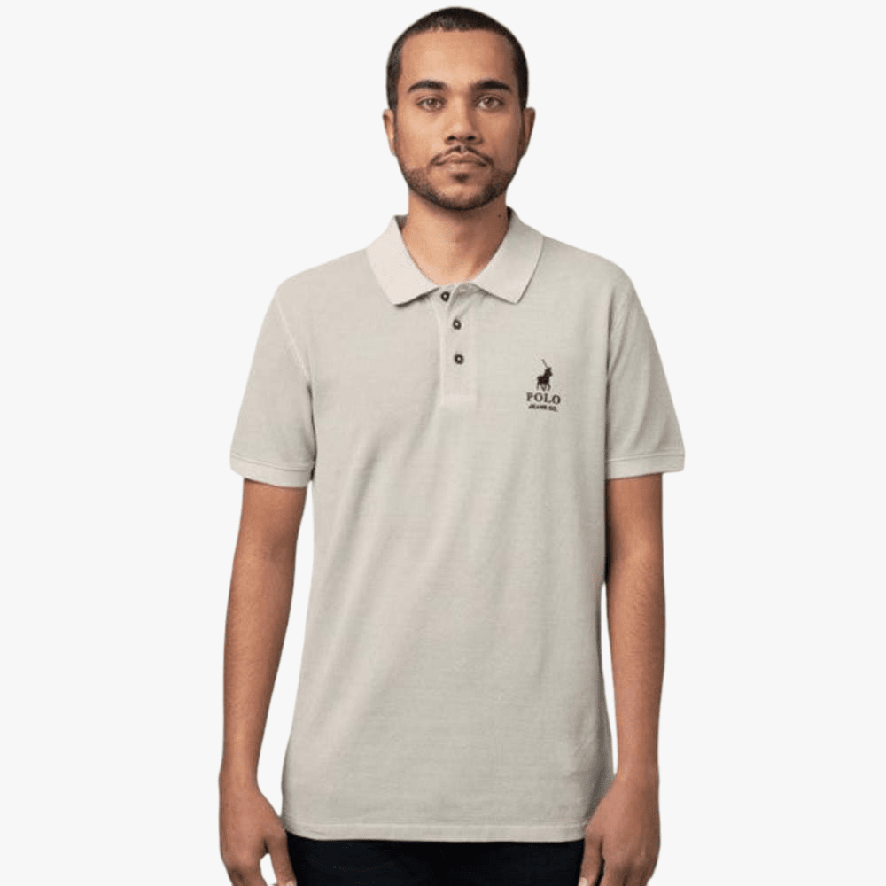 Polo Mens Pjc Overdyed Short Sleeve Golfer Grey | Polo