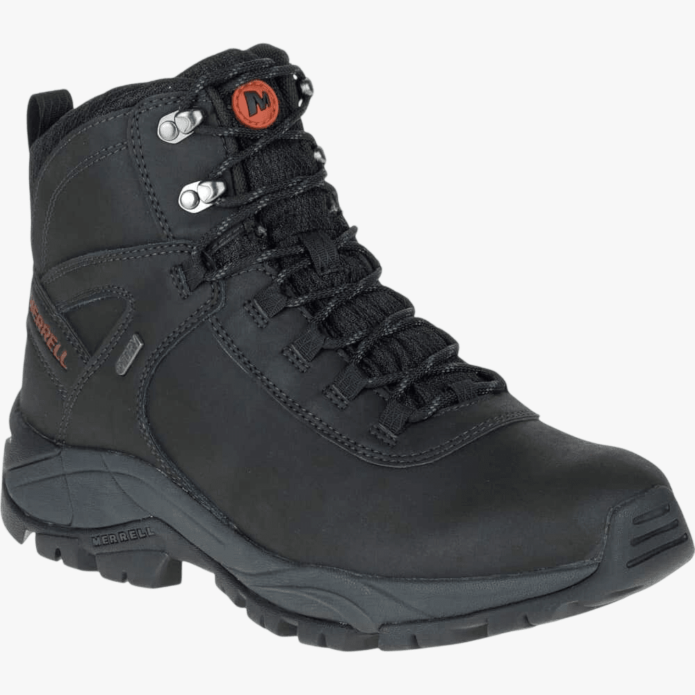 Merrell Mens Vego Mid Leather Waterproof Hiking Boot Black | Merrell