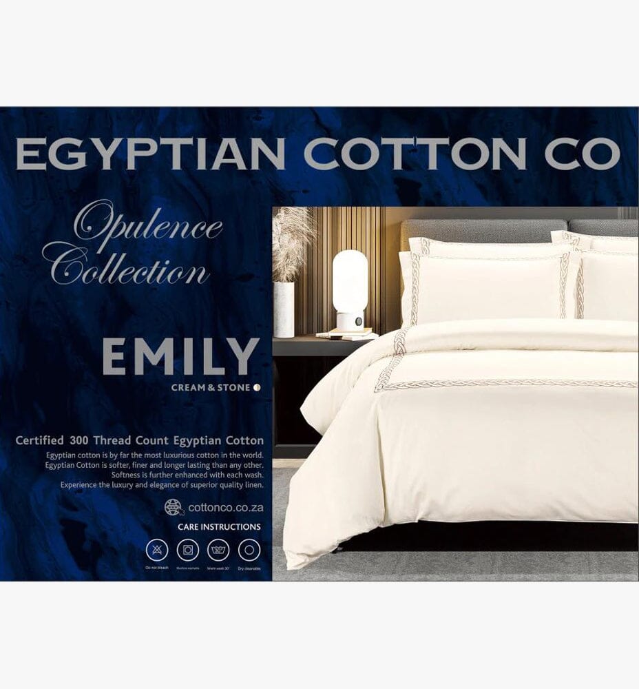 Cotton Co Opulence Emily King 300 Thread Count Duvet Cover Set Cream | Cotton Co