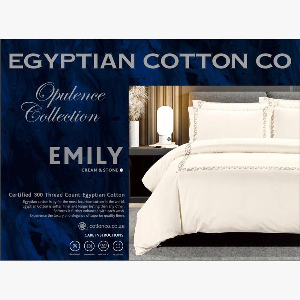 Cotton Co Opulence Emily King 300 Thread Count Duvet Cover Set Cream Cotton Co