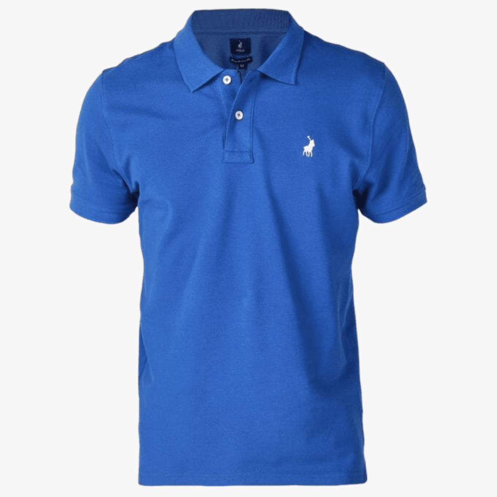 Polo Mens Custom Fit Stretch Pique Short Sleeve Golfer Cobalt | Polo
