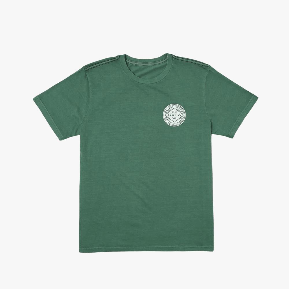 Rvca Mens Wordmark Red Stitch Short Sleeve Tee Spruce | Rvca