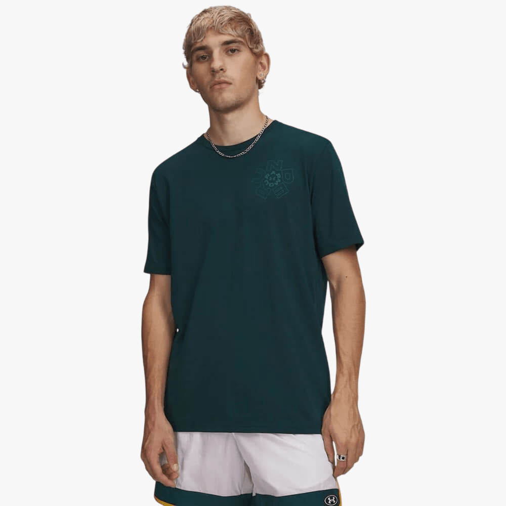 Under Armour Mens Radial Wordmark Tee 919 Green | Under Armour