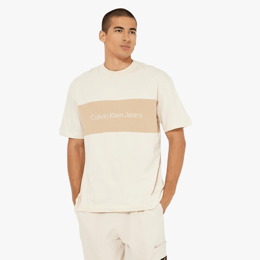 Calvin Klein Men Logo Printed Short Sleeve Tee Brown | Calvin Klein