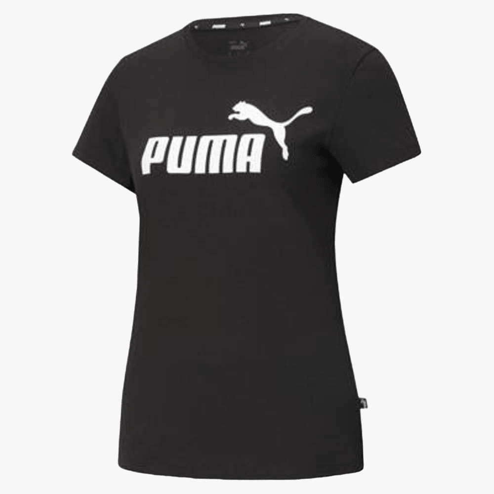 Puma Womens Ess Logo Short Sleeve Tee Black | Puma