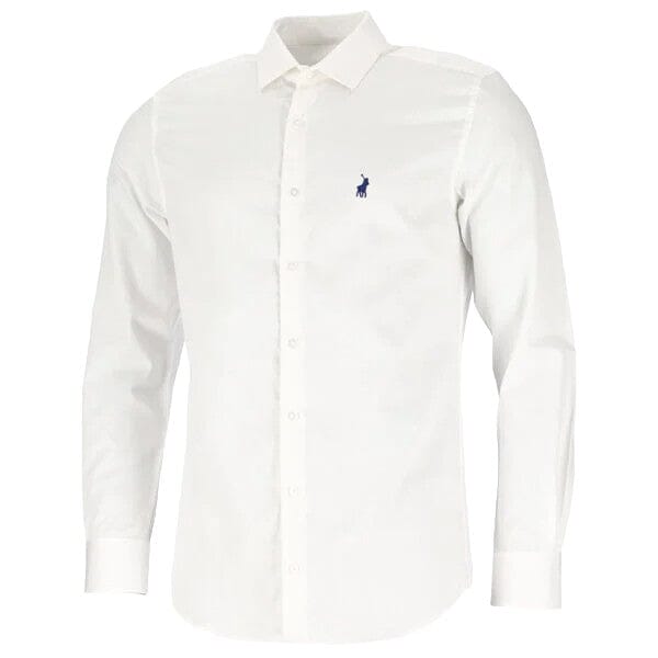 Polo Mens Custom Fit Greig Long Sleeve Shirt White | Polo