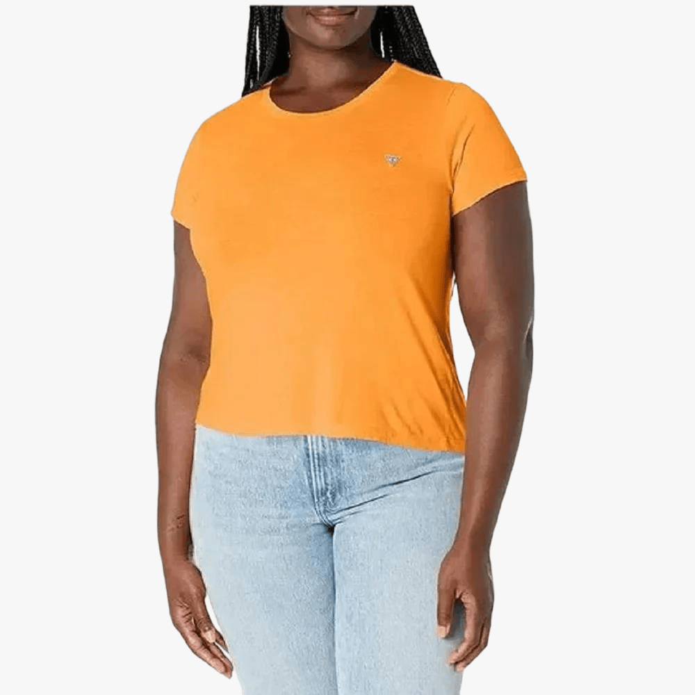 Guess Womens Logo Baby Short Sleeve Tee Light Orange | Guess