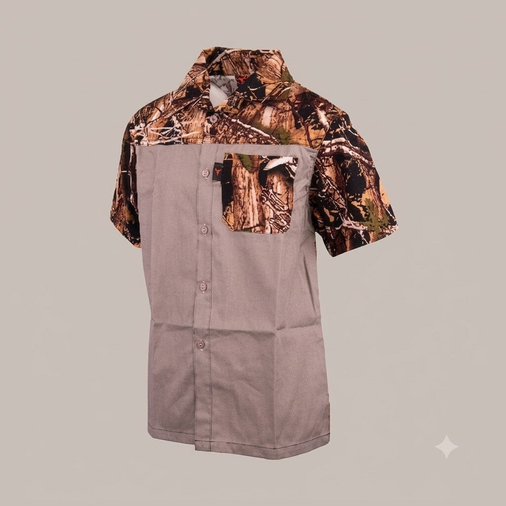 Wildebees Kids Sekelbos 2 Tone Shirt Black Sekelbos Khaki | Wildebees