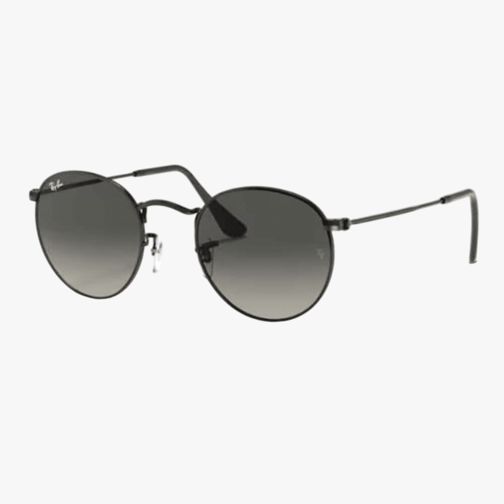 Rayban Unisex Round Metal Black Frame Grey Lens Sunglass | Rayban