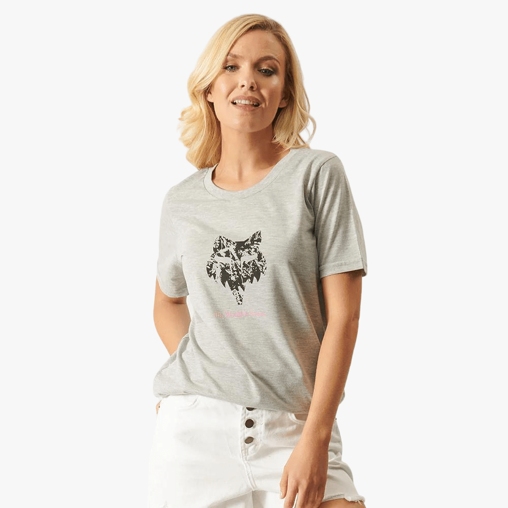 Fox Womens World Is Yours Short Sleeve Tee Heather Grey | Fox