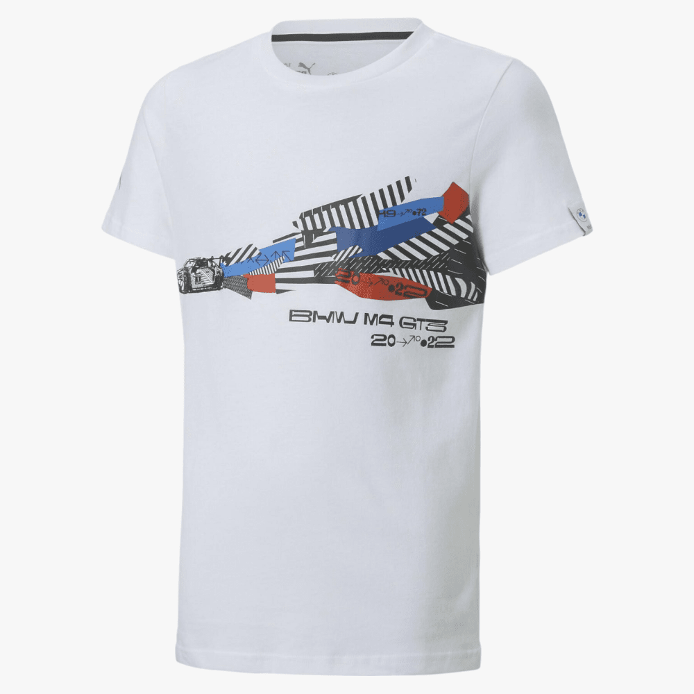 Puma Kids Bmw Mms Car Graphic Short Sleeve Tee White Puma