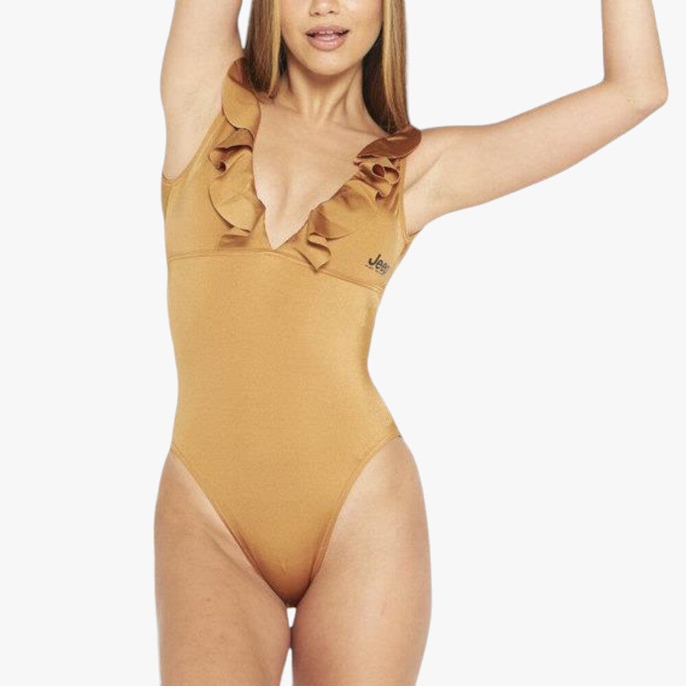 Jeep Womens 1 Pc Swimsuit Gold Jeep