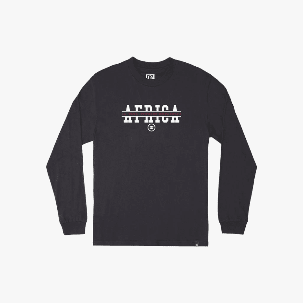 Dc Mens Africa Cut Thru Long Sleeve Tee Black Dc