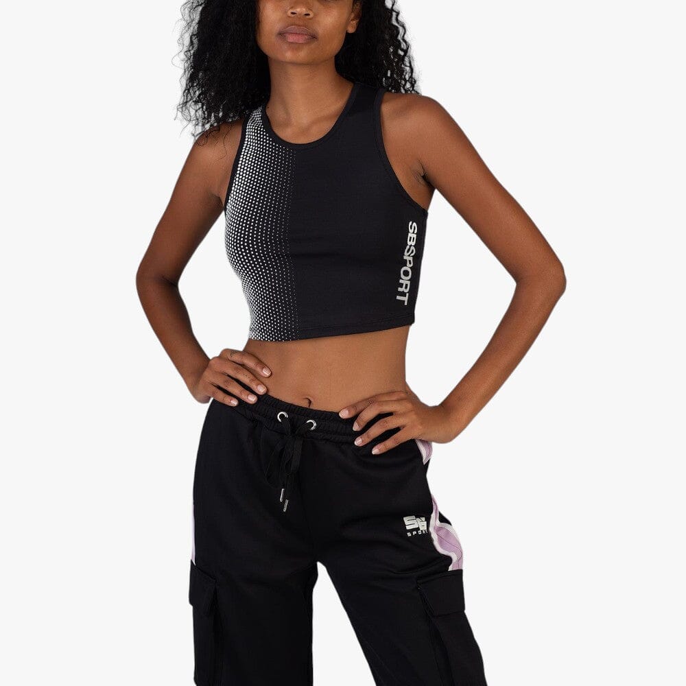 Sissy Boy Womens Sport Crop Racer Back Top Black | Sissy Boy