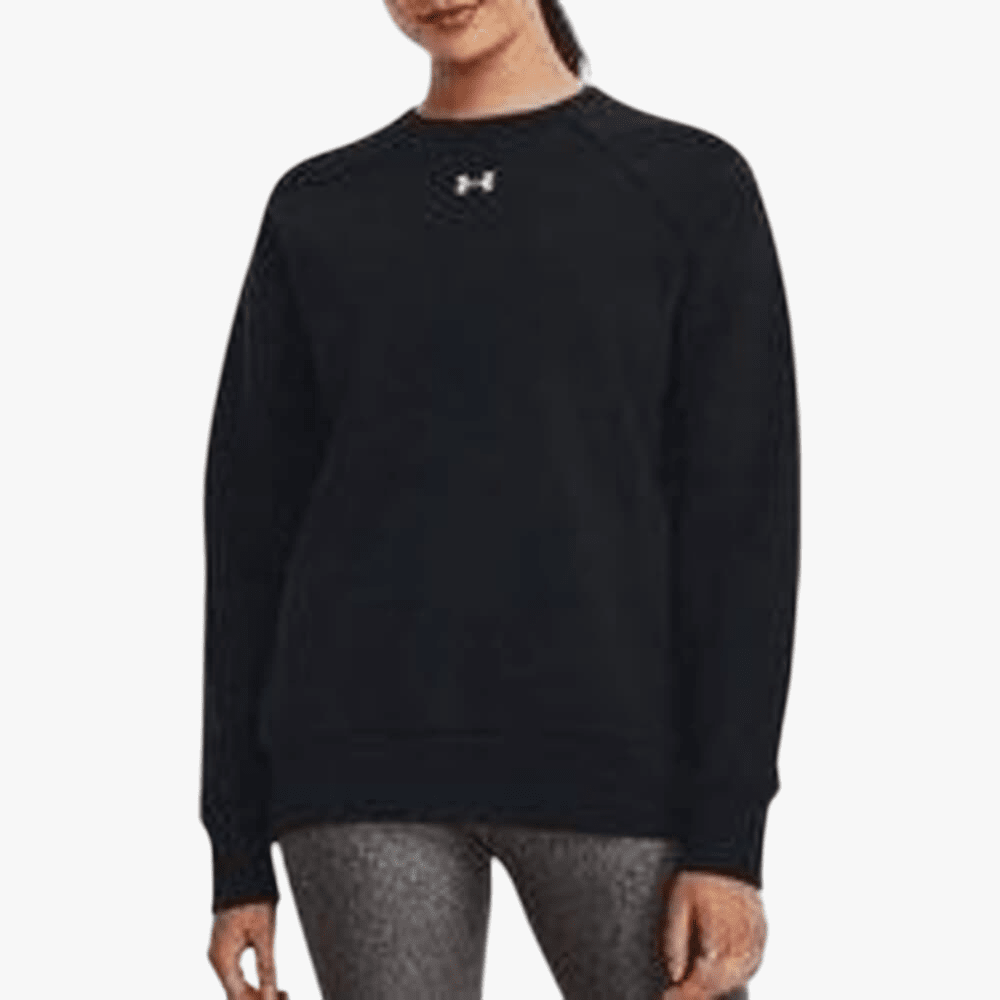 Under Armour Womens Rival Fleece Crew Sweater 001 Black | Under Armour
