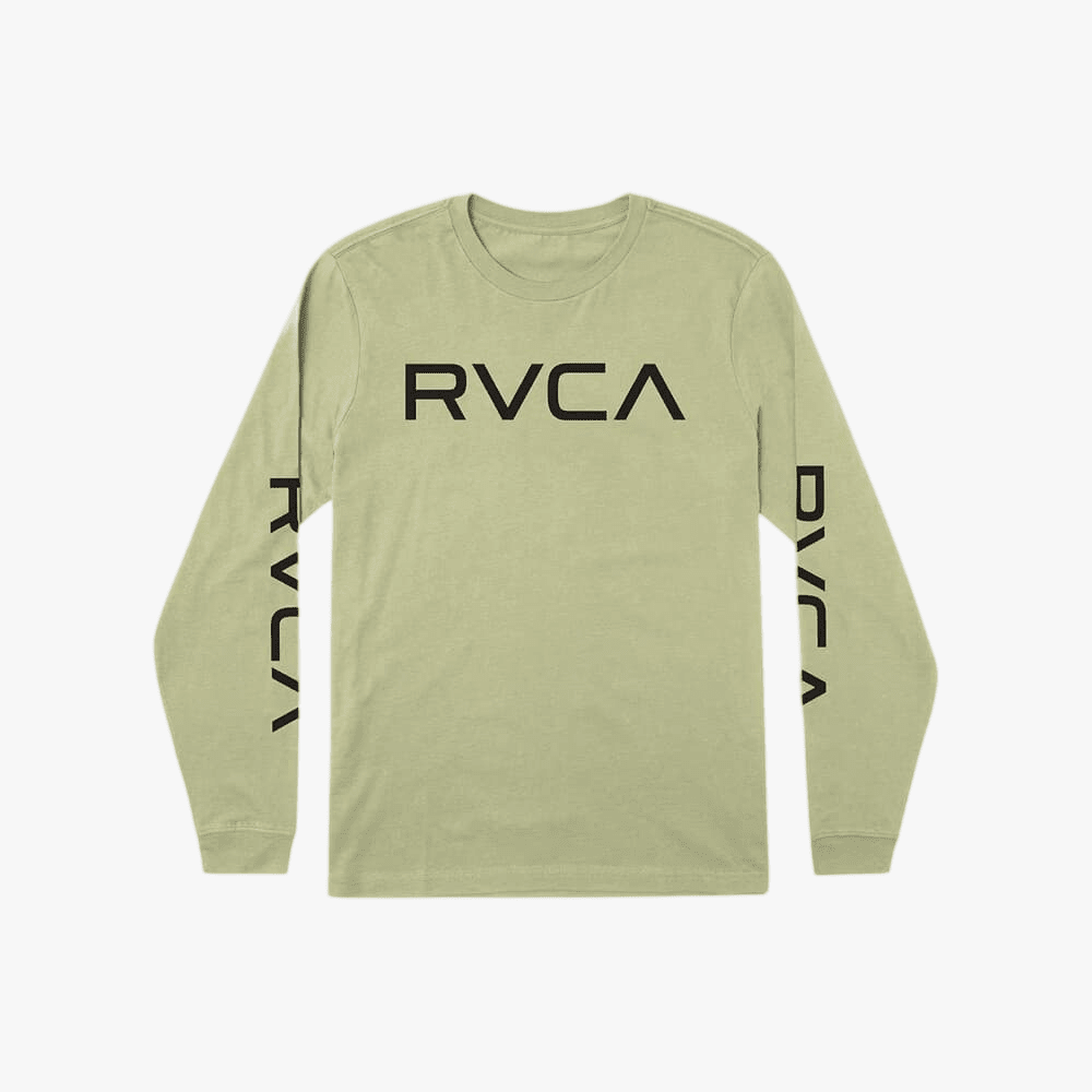 Rvca Mens Big Logo Long Sleeve Tee Ranger Green | Rvca