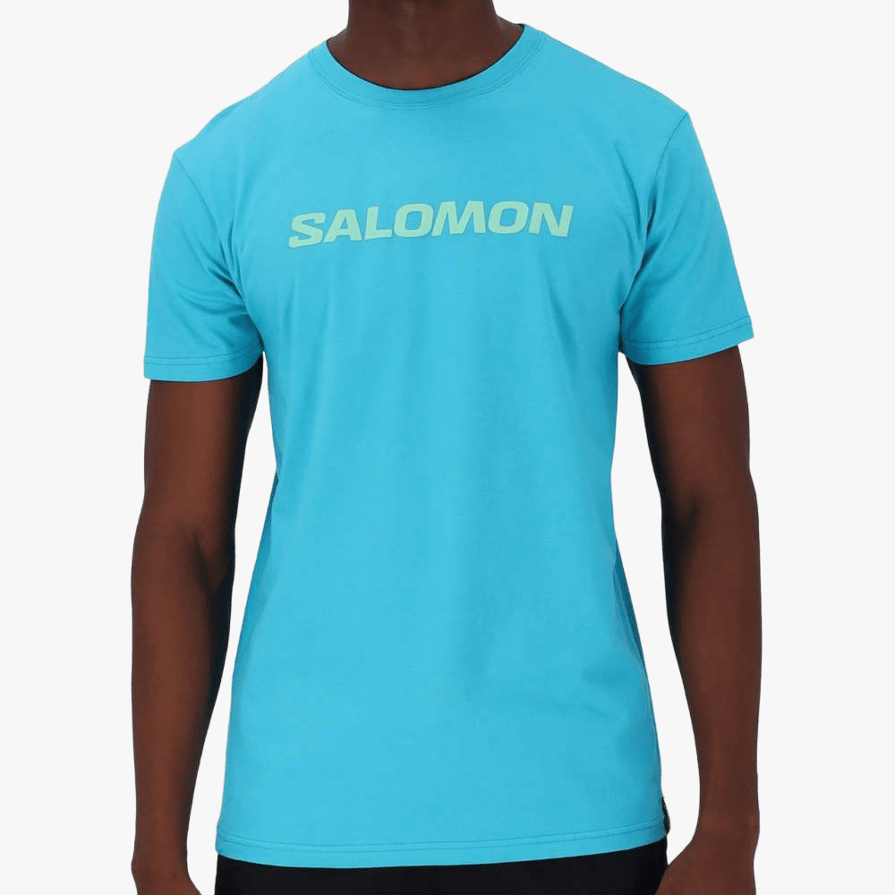Salomon Boys Core Logo Short Sleeve Tee Peacock Blue | Salomon