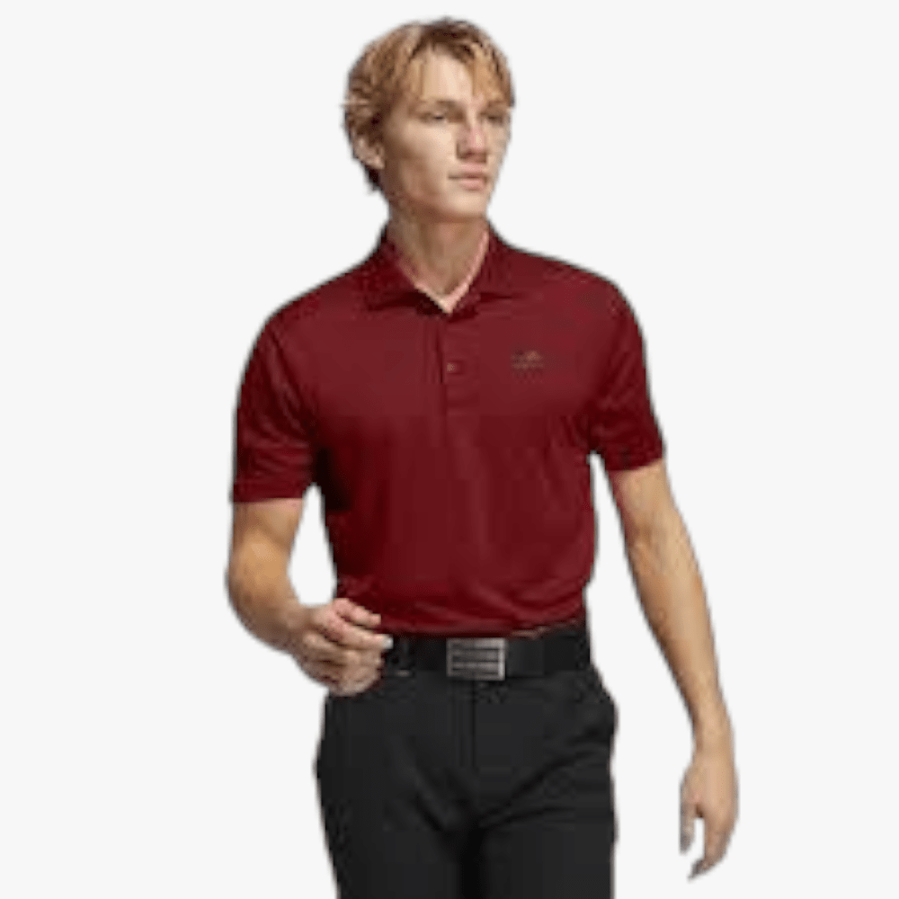 adidas Mens Short Sleeve Polo Golfer Viccri Maroon | adidas