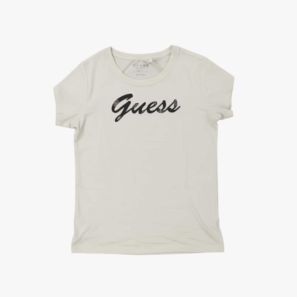 Guess Womens Script Tee Beige | Guess