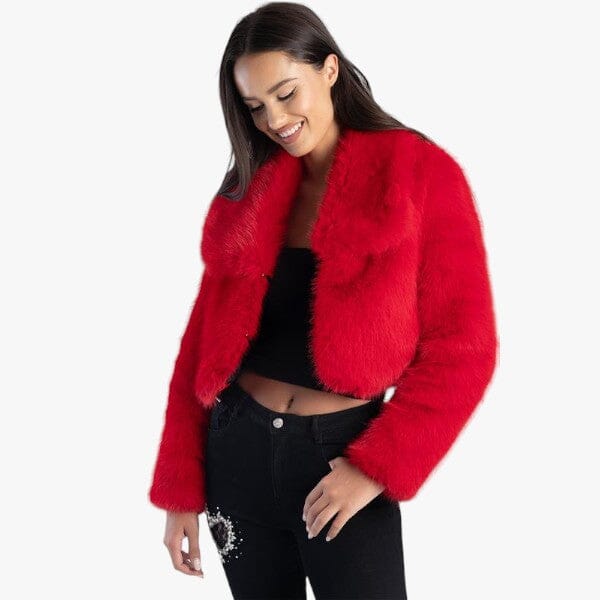 Sissy Boy Womens Full Faux Fur Bolero Jacket Red Sissy Boy