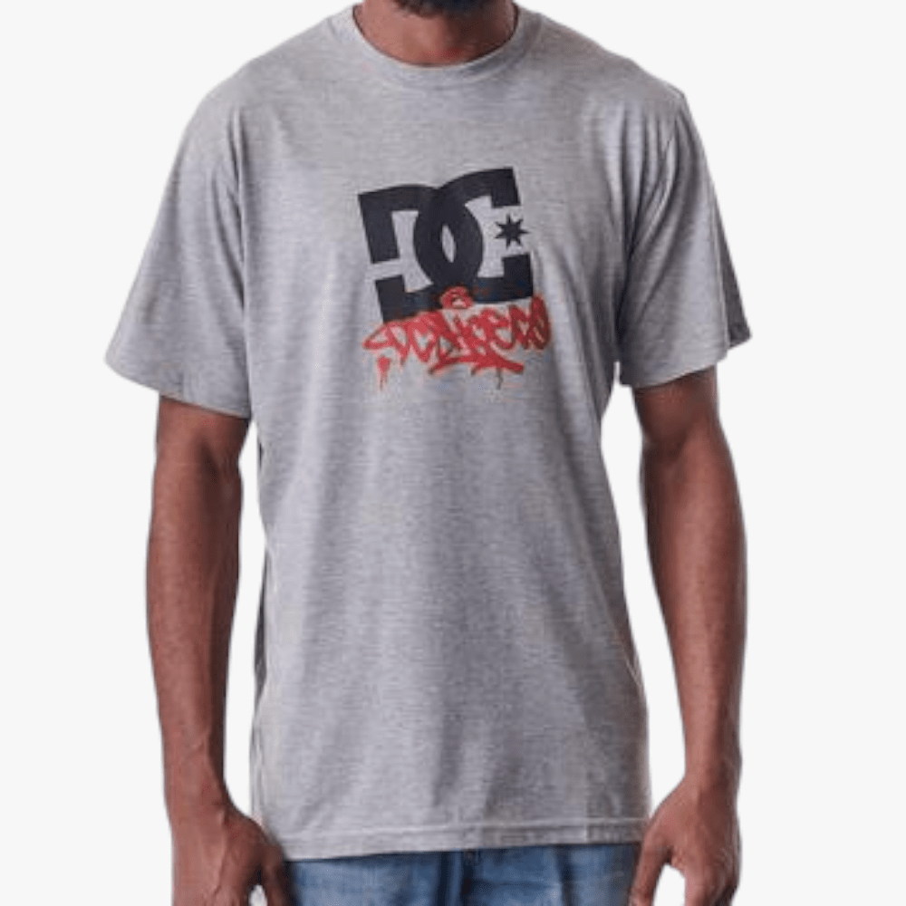 Dc Boys Vandal Short Sleeve Tee Grey Melange Dc