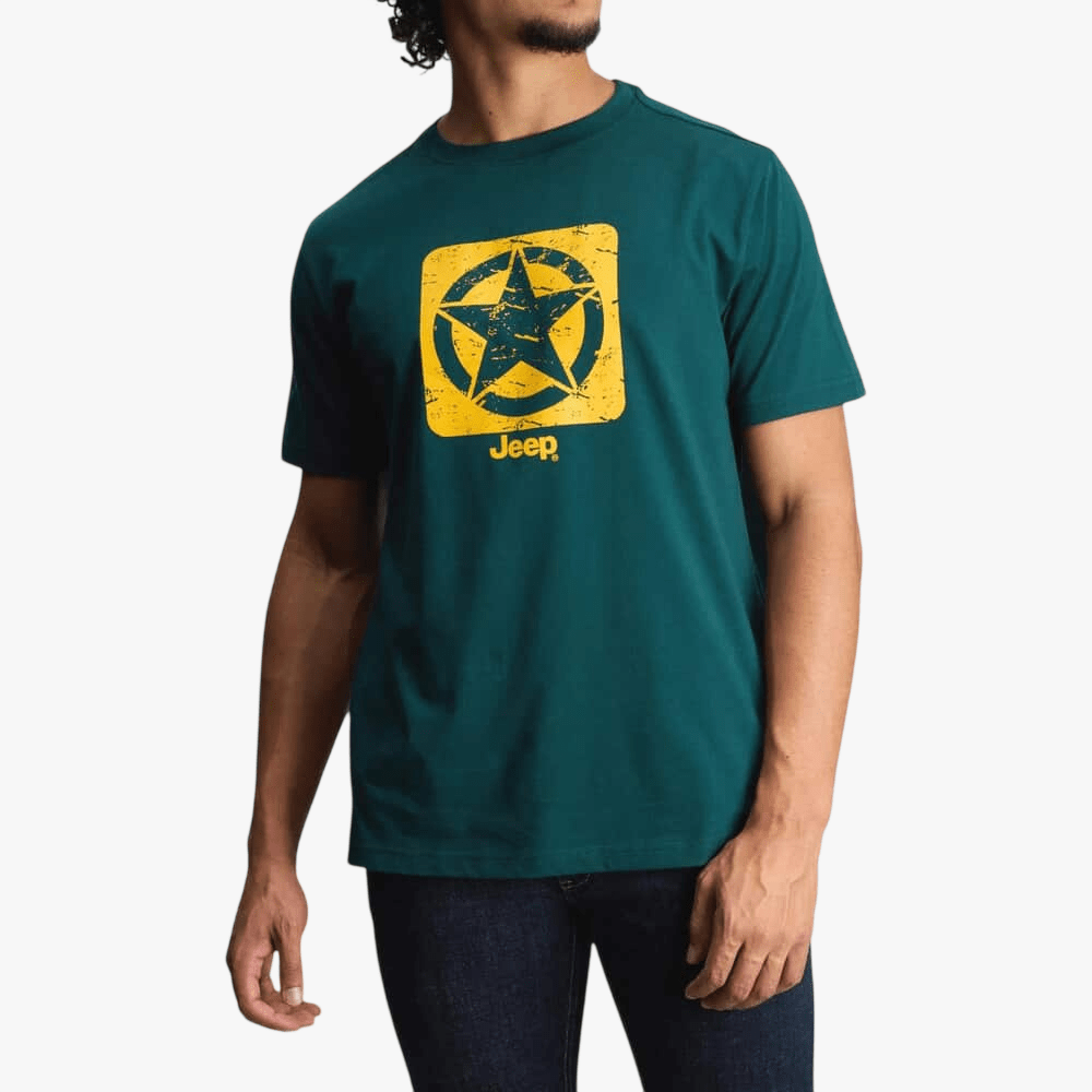 Jeep Mens Core Logo Star Tee Green | Jeep