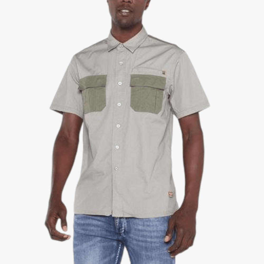 Jeep Mens Safari Short Sleeve Shirt With Back Vent Khaki Fatigue | Jeep