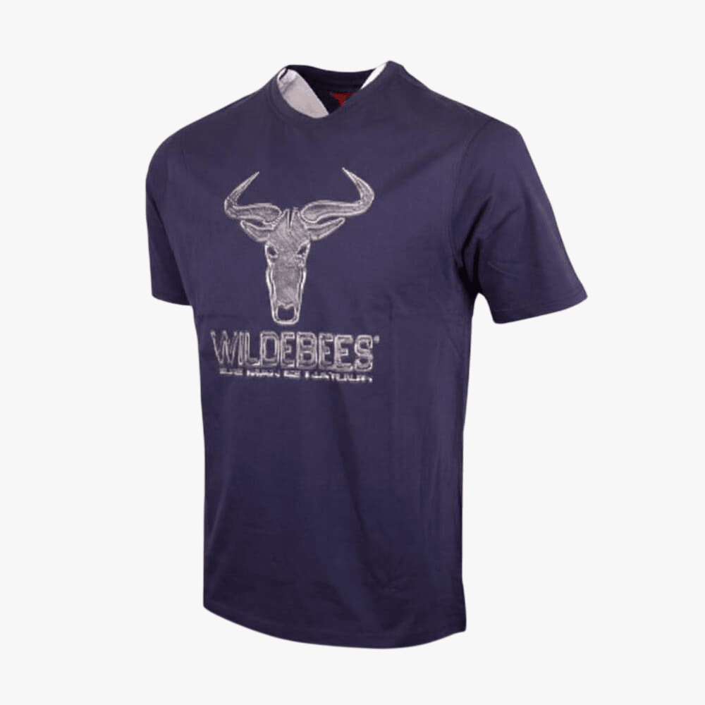 Wildebees Bevel Screed Logo Tee New Navy | Wildebees