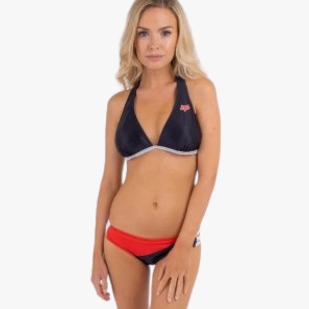 Fox Womens Dvide Halter Bikini Flame Red Fox