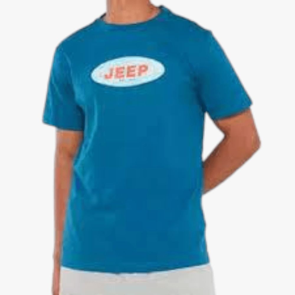 Jeep Mens Fashion Print Short Sleeve Tee Deep Ocean Jeep