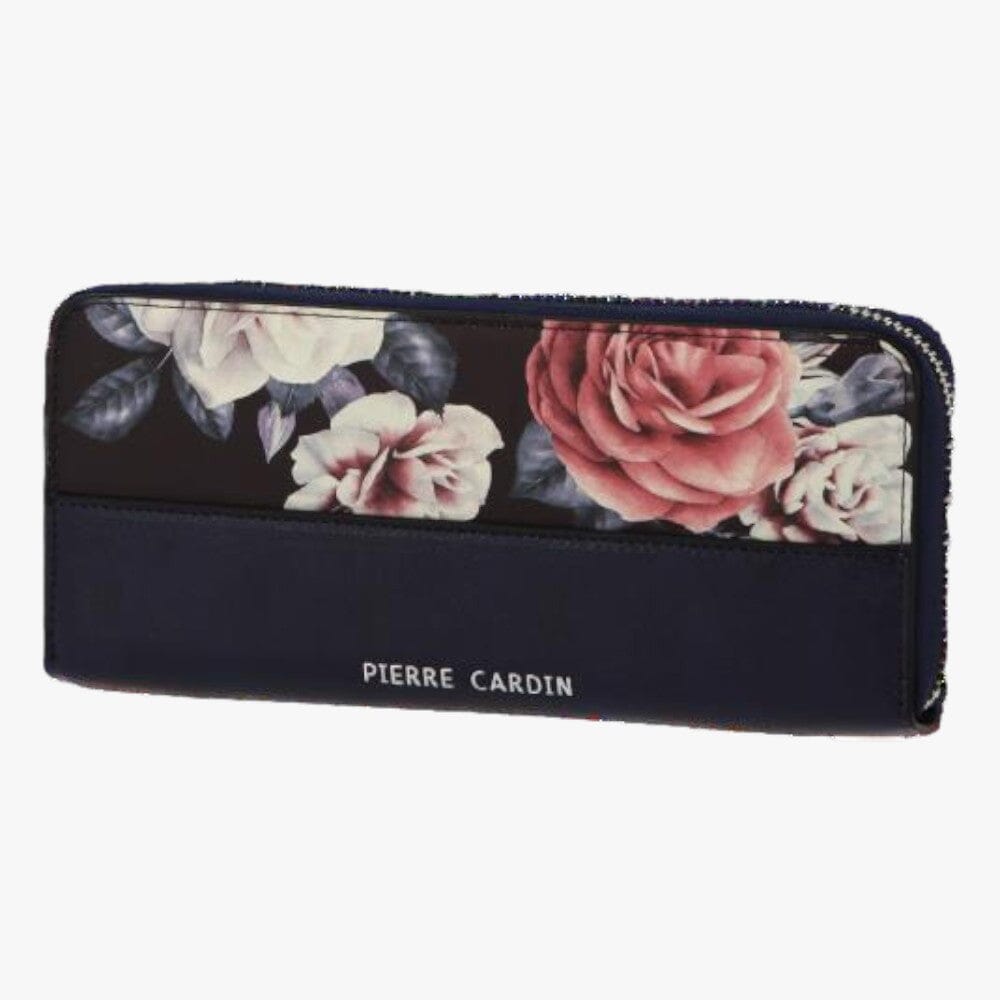 Pierre Cardin Ziparound Purse Navy Floral | Pierre Cardin