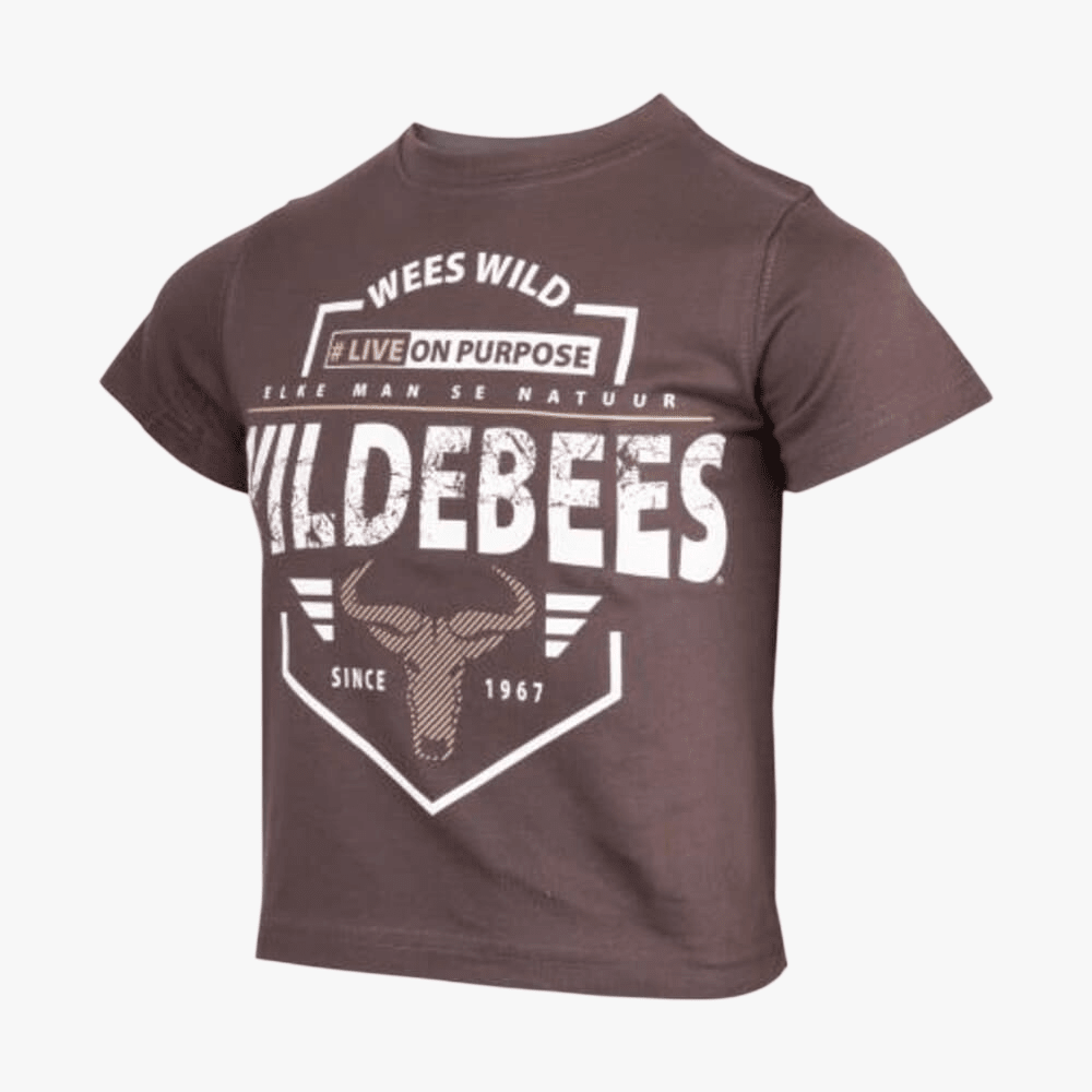 Wildebees Kids Puff Badge Short Sleeve Tee Pewter