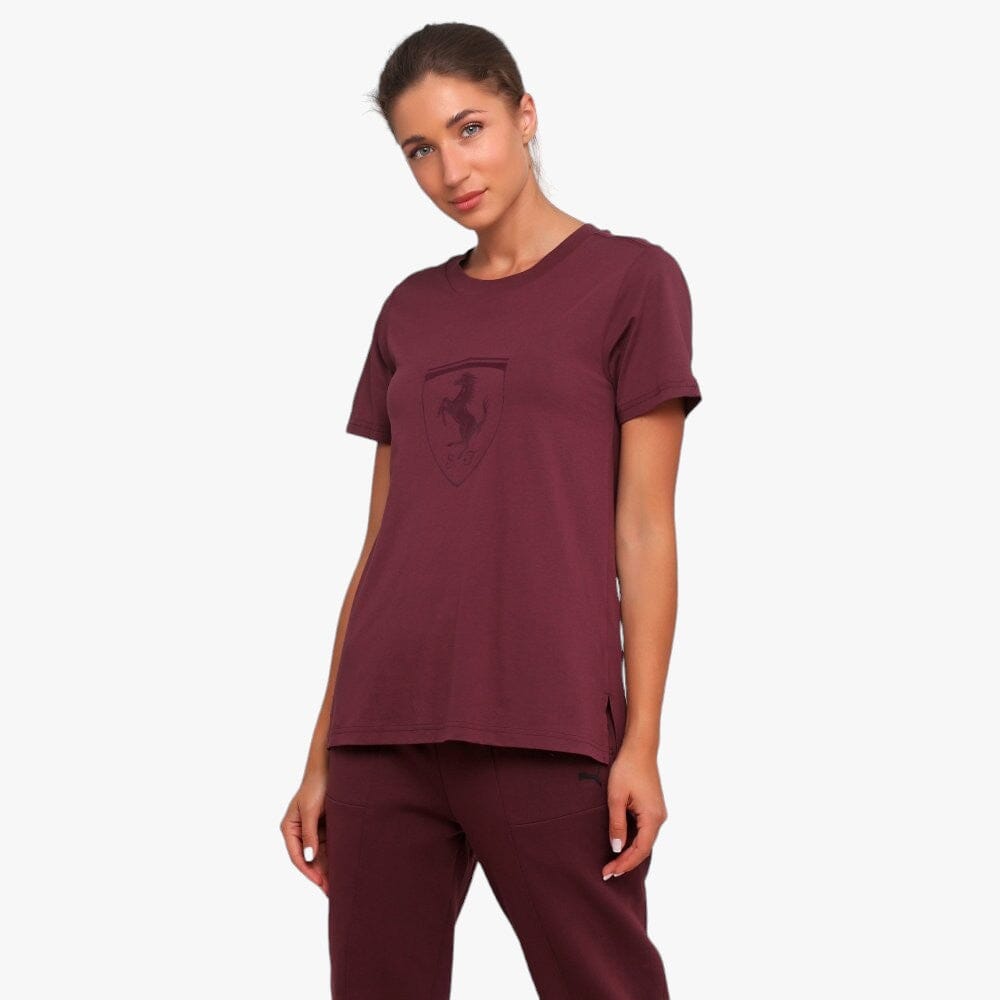 Puma Womens Ferrari Wmn Big Shield Short Sleeve Tee Vineyard | Puma