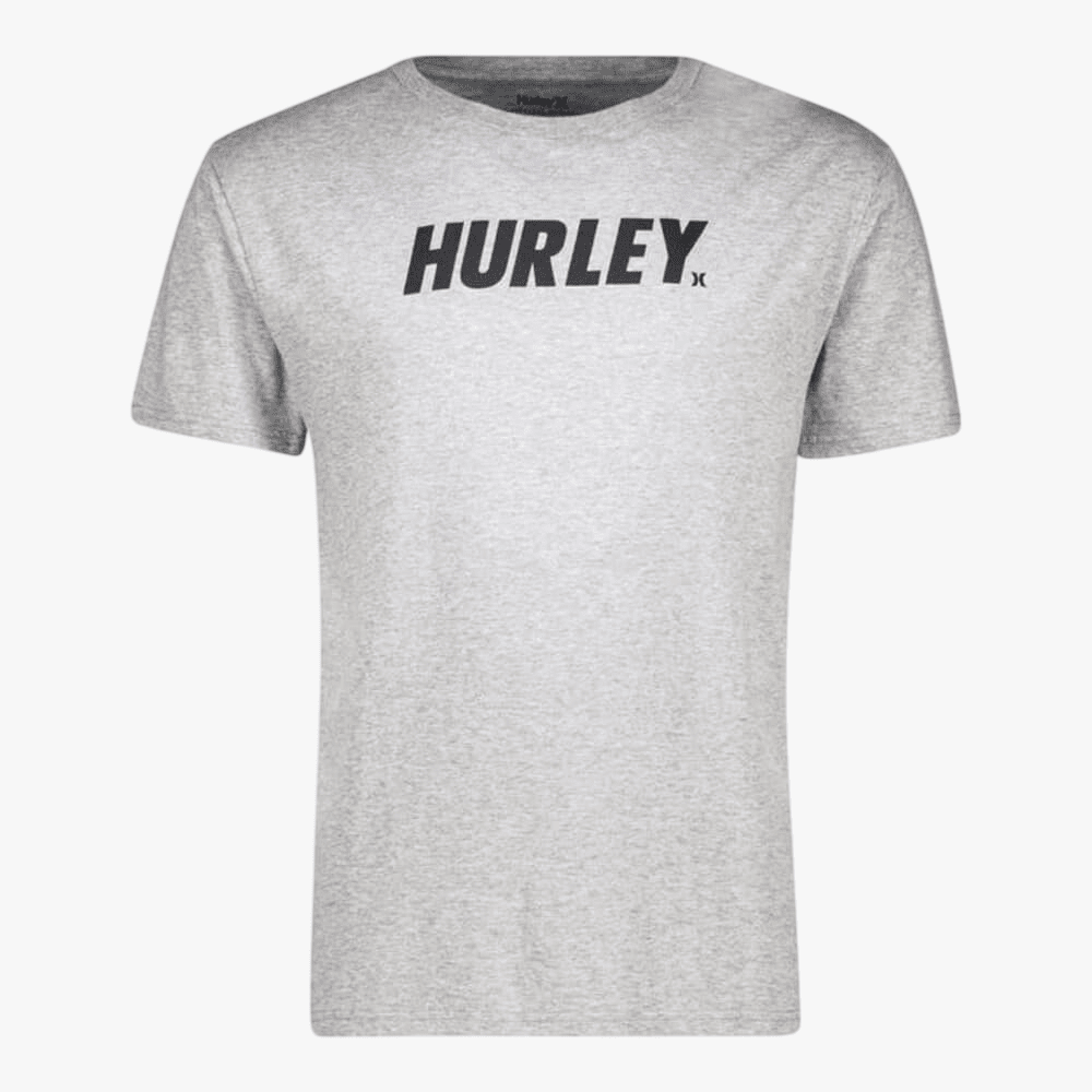 Hurley Mens Fastlane Classic Short Sleeve Tee Heather Grey Black | Hurley