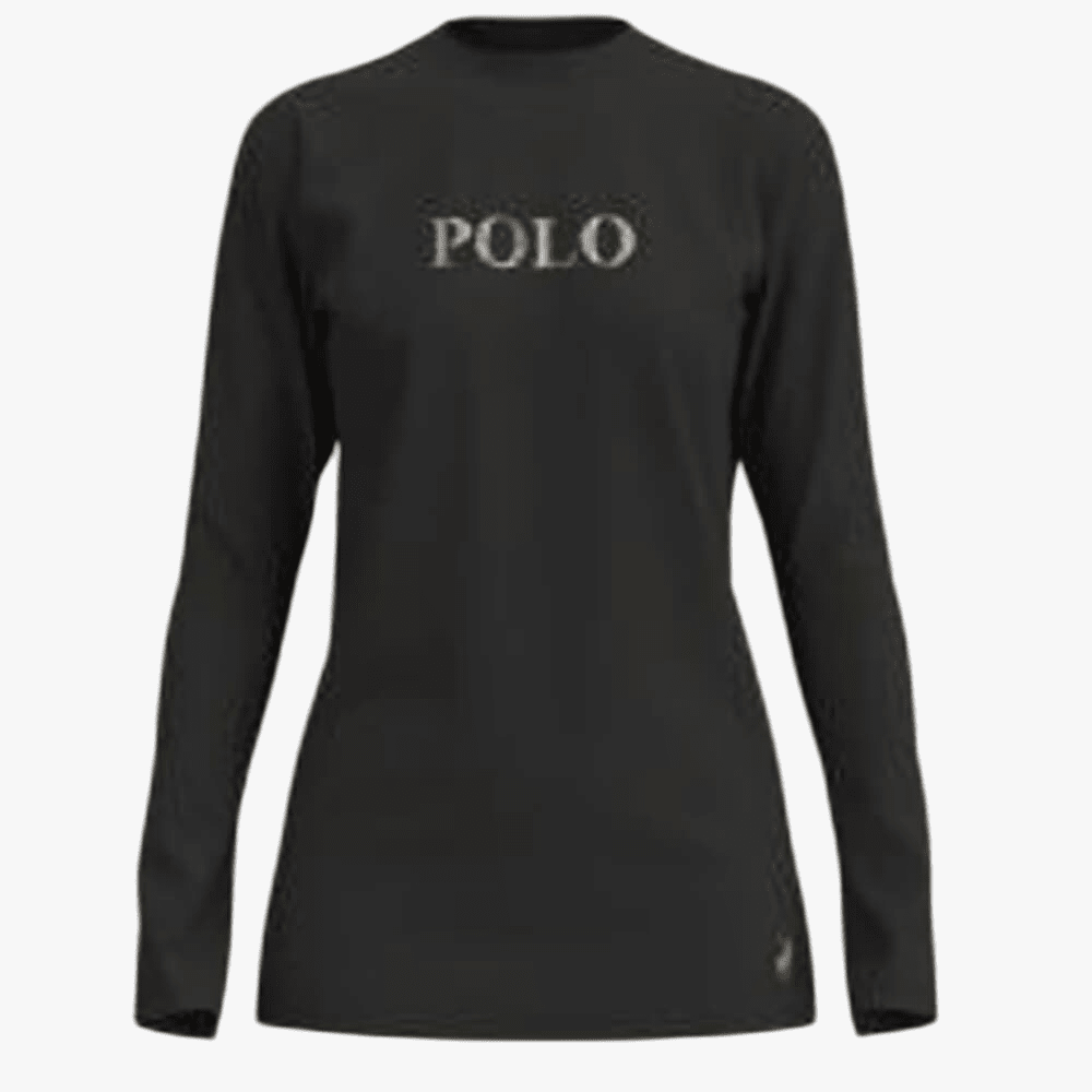 Polo Womens Briana Long Sleeve Foil Tee Black | Polo