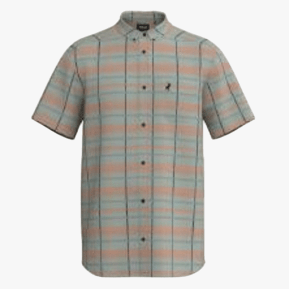 Polo Mens Bold Check Short Sleeve Shirt Aqua | Polo