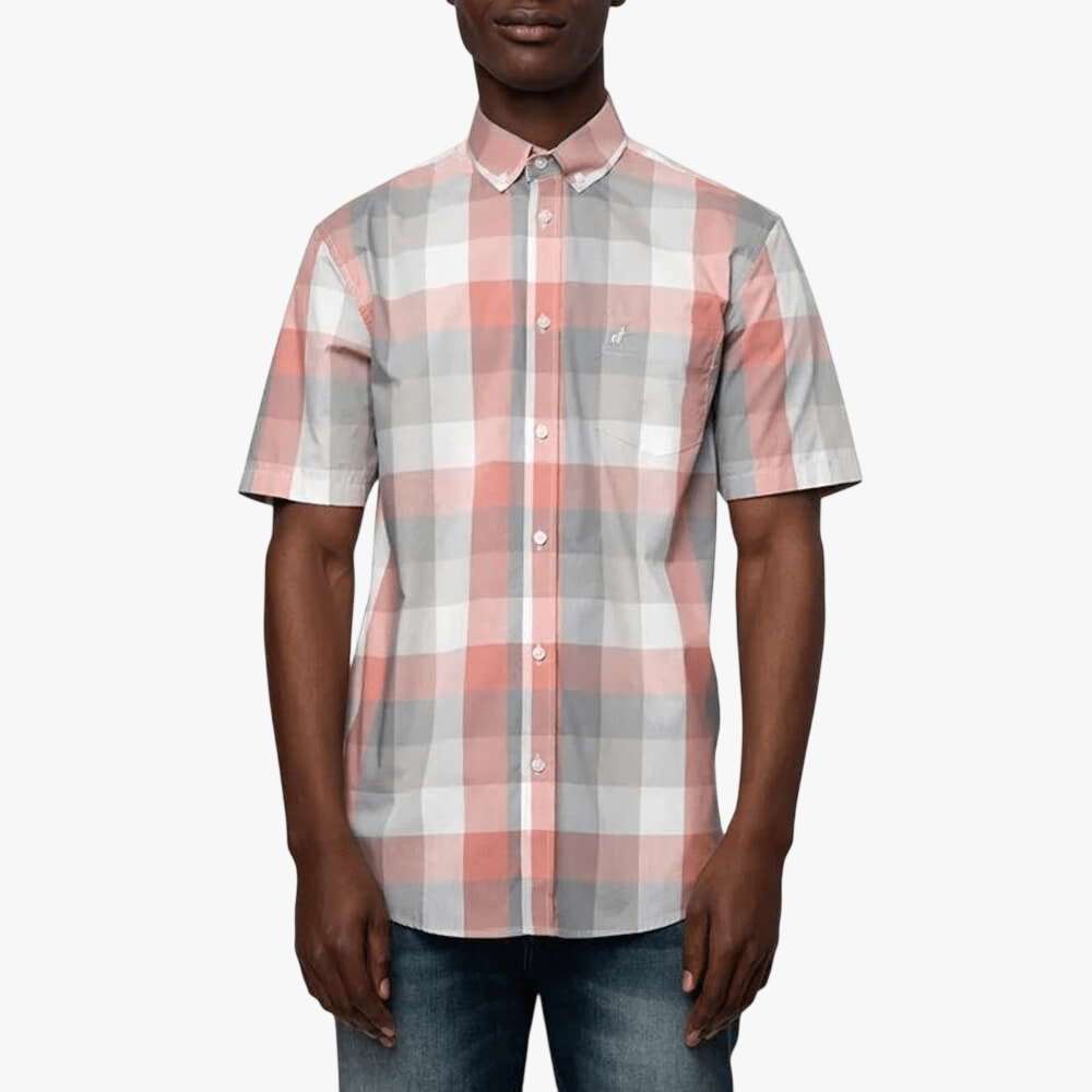 Polo Mens Short Sleeve Check Shirt Pink | Polo