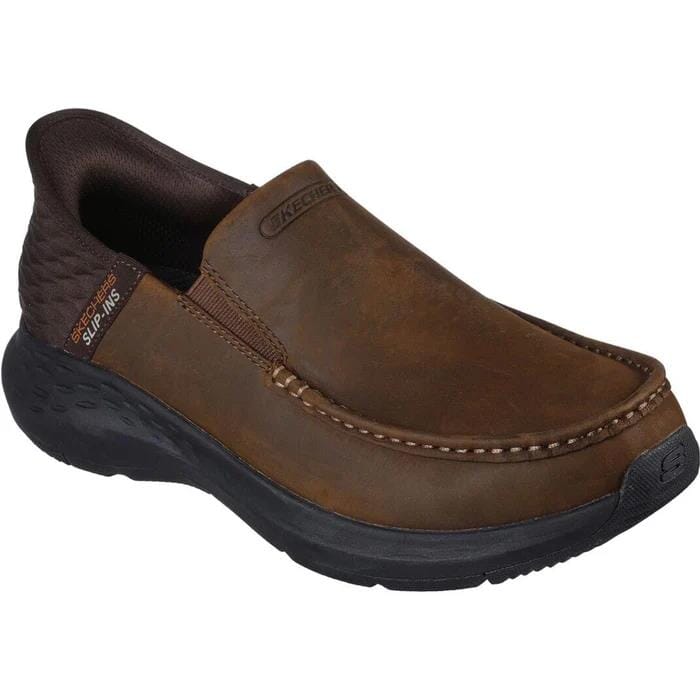 Skechers Mens Parson Slip On Oswin Dark Brown | Skechers