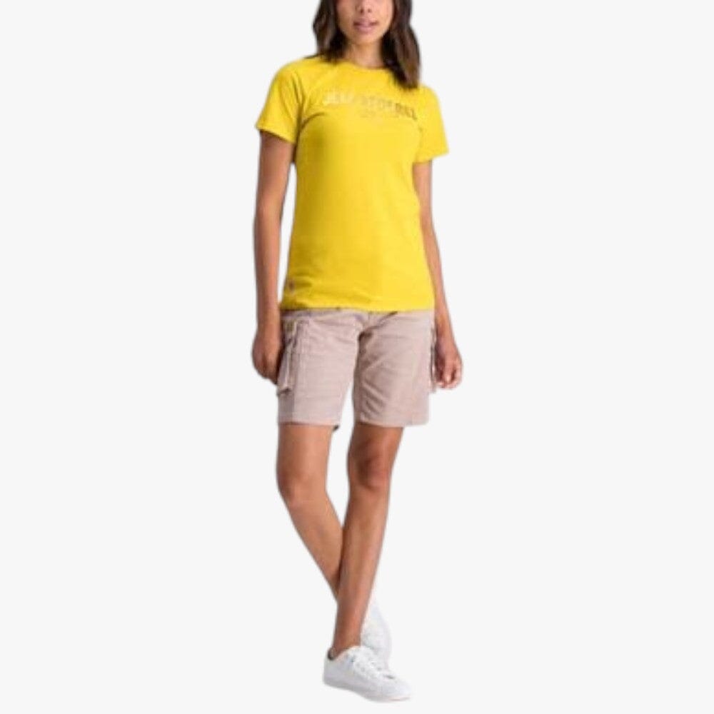 Jeep Womens Slogan Foil Logo Short Sleeve Tee Mineral Yellow | Jeep